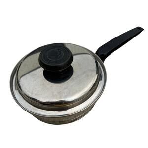 7.5" Lifetime T304 CC Waterless Cookware Stainless Skillet Pan West Bend W/ Lid
